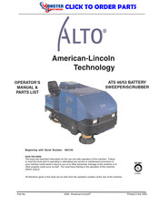 American-Lincoln ALTO ATS 46 BATTERY Operator's Manual