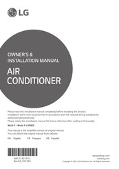 LG KUMXA241A Owners & Installation Manual
