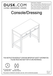 DUSK Nell Console/Dressing Instruction Booklet