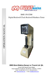 Bms Bulut Makina BMS 150-CDM Operation Manual