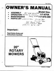 Bolens 117-670A Owner's Manual
