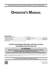 Cub Cadet CSV 020 Operator's Manual