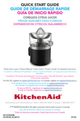 KitchenAid KCJR161 Quick Start Manual