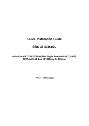 VIA Technologies EBC-3610 Quick Installation Manual
