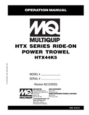 MQ Multiquip HTX44K5 Operation Manual