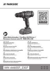Parkside 446007 2307 Translation Of The Original Instructions