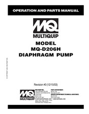MQ Multiquip MQ-D206H Operation And Parts Manual