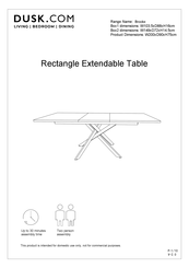 DUSK Brooke Rectangle Extendable Table Manual
