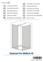 Radaway Essenza Pro 8 Walk-in III Assembly Instructions Manual