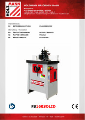 HOLZMANN MASCHINEN FS160SOLID Operating Manual