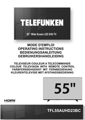 Telefunken TFL55AUHD23BC Operating Instructions Manual