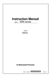 Matsusada Precision SRK Series Instruction Manual