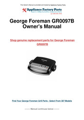 George Foreman Control Temp GR0097B Owner's Manual