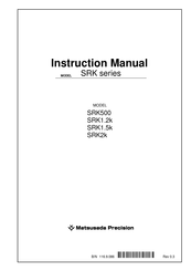 Matsusada Precision SRK Series Instruction Manual