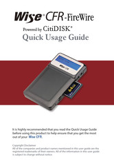 Wise CFR-FireWire Quick Manual