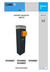 CAME GPX40MCP Installation Manual