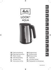Melitta LOOK AQUA Operating Instructions Manual