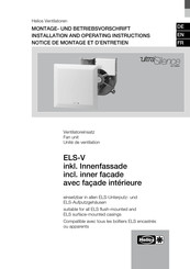 Helios ultraSilence ELS-V Installation And Operating Instructions Manual