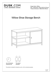 DUSK Willow Shoe Storage Bench Manual