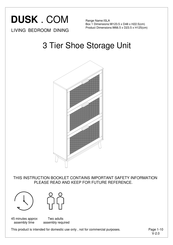DUSK ISLA 3 Tier Shoe Storage Unit Instruction Booklet