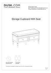 DUSK Ruby Storage Cupboard With Seat Manual