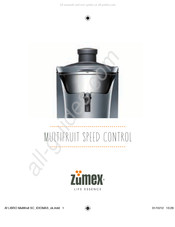ZUMEX MULTIFRUIT SPEED CONTROL Manual