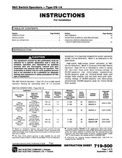 S&C CS-1 A Instructions For Installation Manual