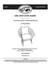 HAMPTON BAY COTTAGE GROVE HD15100 Use And Care Manual
