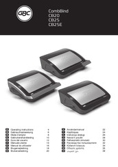 GBC CombBind CB25E Operating Instructions Manual
