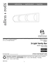 Allen + Roth VBL18-3BNK Manual