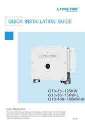 LIVOLTEK GT3-125KW Quick Installation Manual