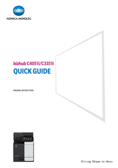 Konica Minolta bizhub C4051i Quick Manual