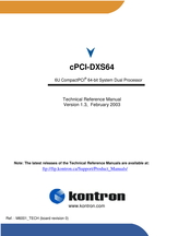 Kontron cPCI-DXS64 Technical Reference Manual