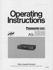 Panasonic ProLine AG-2560 Operating Instructions Manual