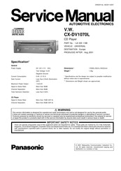 Panasonic CX-DV1070L Service Manual