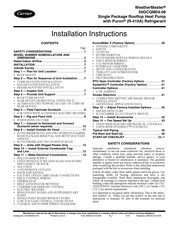 Carrier WeatherMaster 50GCQM04 Installation Instructions Manual