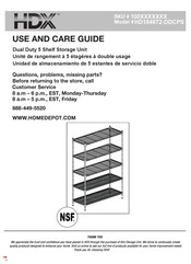 HDX HD184872-DDCPS Use And Care Manual