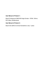 Bosch Professional GWS 600 Original Instructions Manual