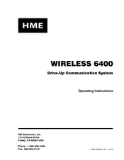 HME Wireless 6400 Operating Instructions Manual