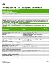 HP EliteDisplay E241i Product End-Of-Life Disassembly Instructions