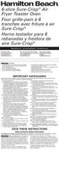 Hamilton Beach 31196 Manual