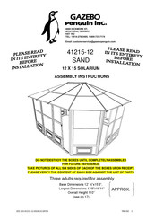 Gazebo penguin 41215-12 SAND Assembly Instructions Manual