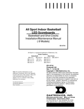Daktronics BB-2025-9 Installation & Maintenance Manual