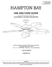 HAMPTON BAY 1001 633 942 Use And Care Manual