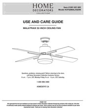 Home Decorators Collection MALATRAIX CF52MAL4GDW Use And Care Manual