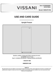 Vissani MDUFC7SS Use And Care Manual