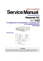 Panasonic NV-HD636EG Service Manual
