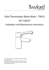 Geberit Twyford Sola SF1140CP Nstallation And Maintenance Instructions