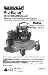 Gravely Pro-Stance 2048FX Owner's/Operator's Manual