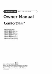ComfortStar AHU3-18-SG3 Owner's Manual